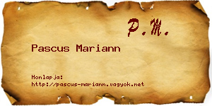 Pascus Mariann névjegykártya